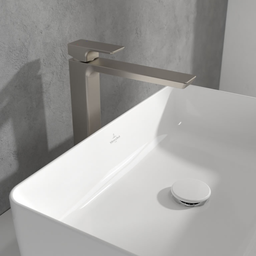 Lifestyle image of Villeroy & Boch Subway 3.0 Matt Brushed Nickel Tall Basin Mixer